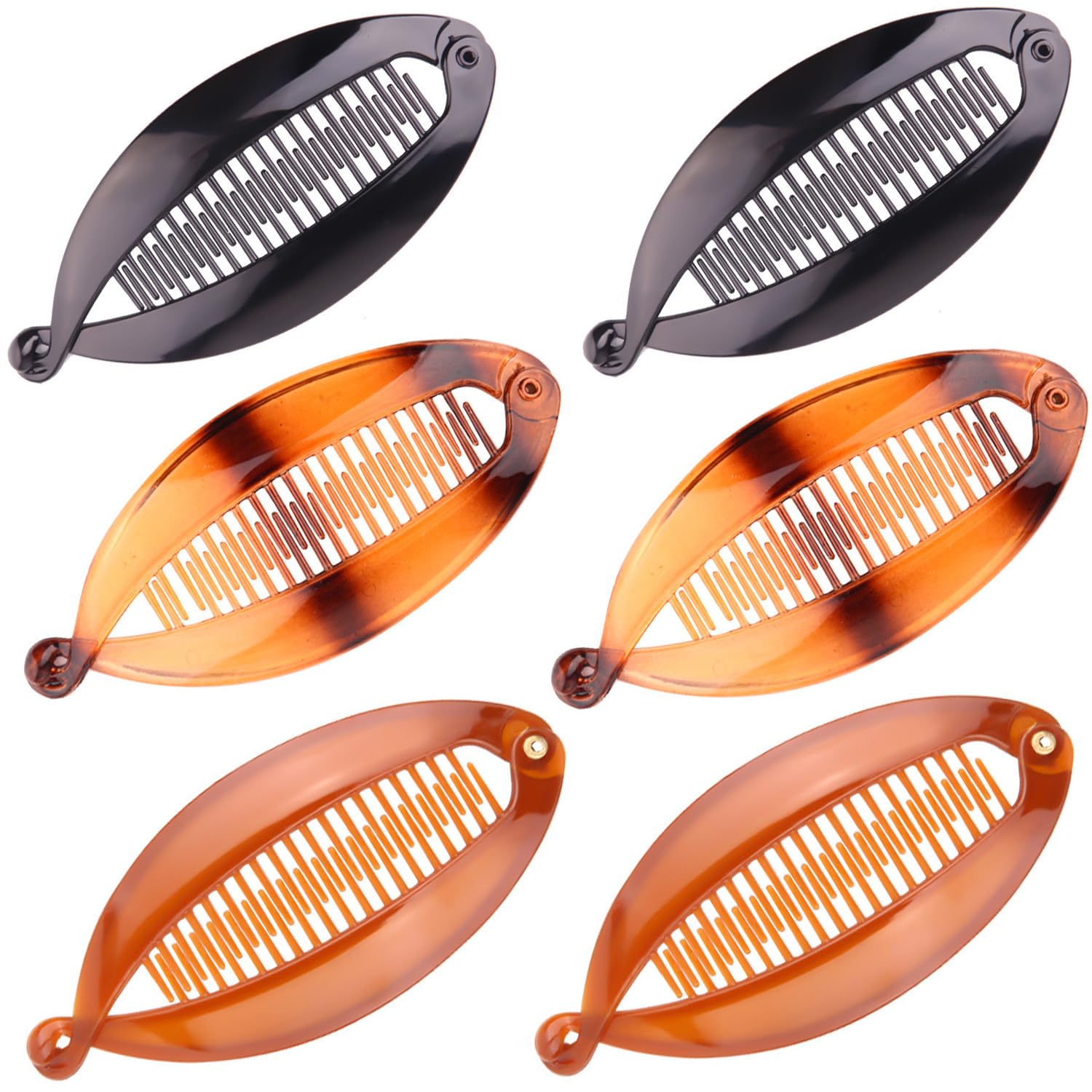 Youme banana hair clip fish shape secures long hair during workouts.
