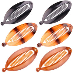 Youme banana hair clip fish shape secures long hair during workouts.