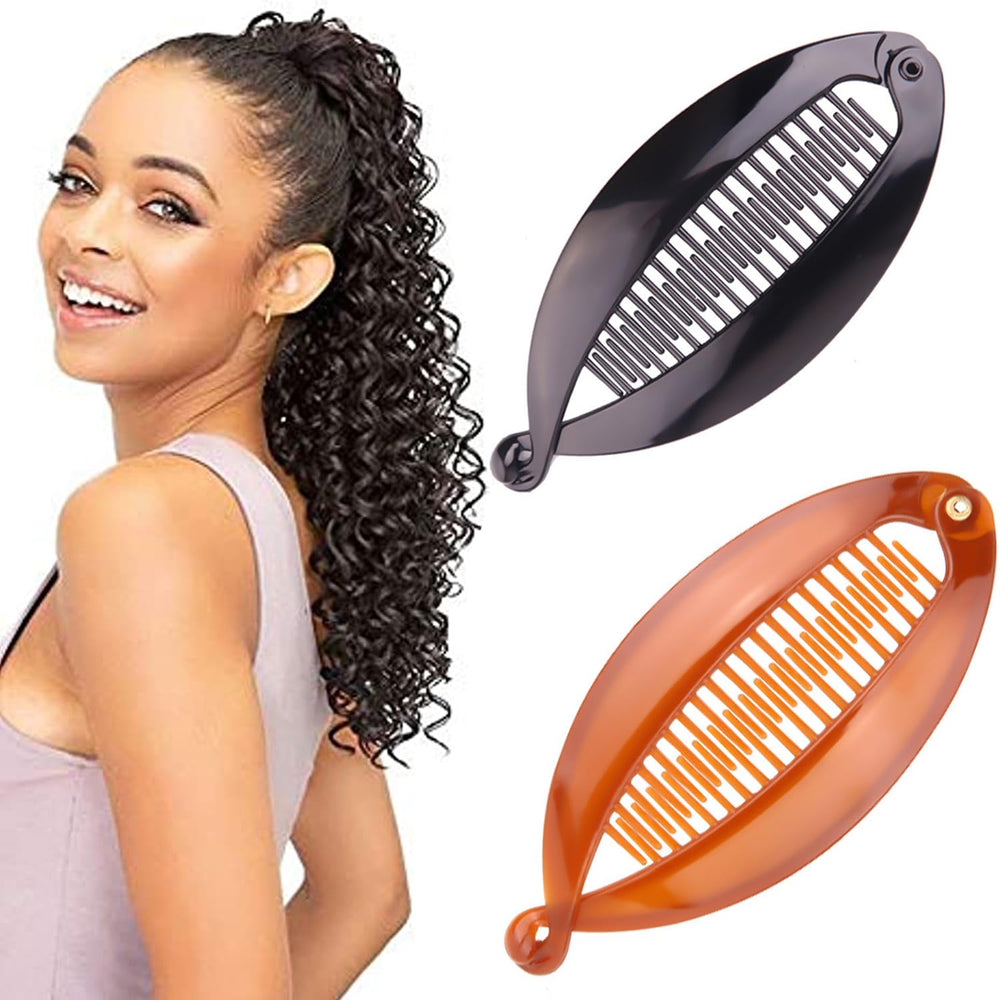 Youme banana hair clip for thin long hair keeps strands in place.