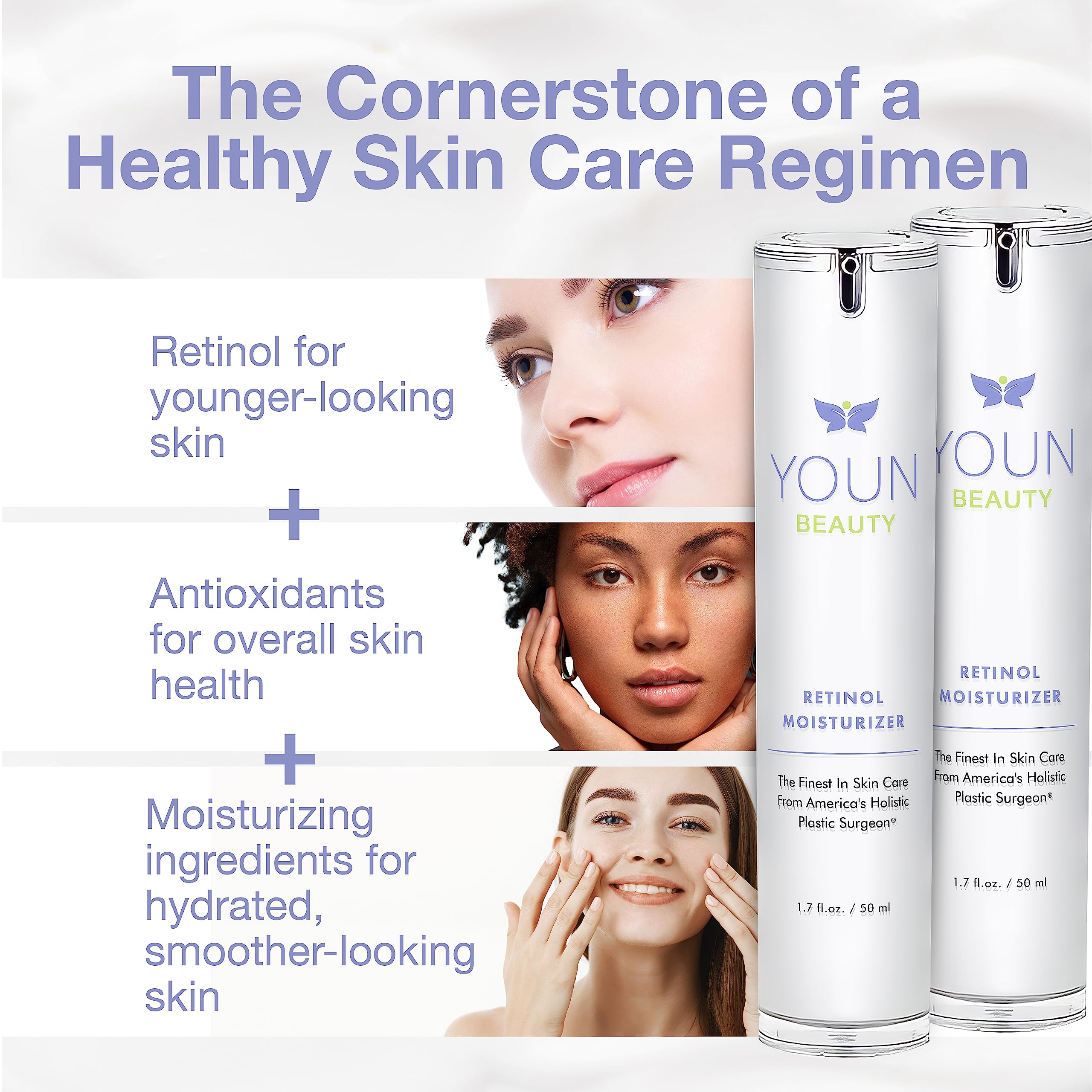 YOUN Beauty retinol night cream liposomal retinol icon demonstrates gentle delivery