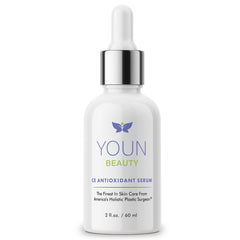 YOUN Beauty vitamin C serum bottle highlights hydration and brightening potential