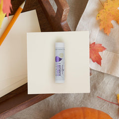 Young Living Lavender Lip Balm texture closeup showcases creamy consistency and quick absorption.