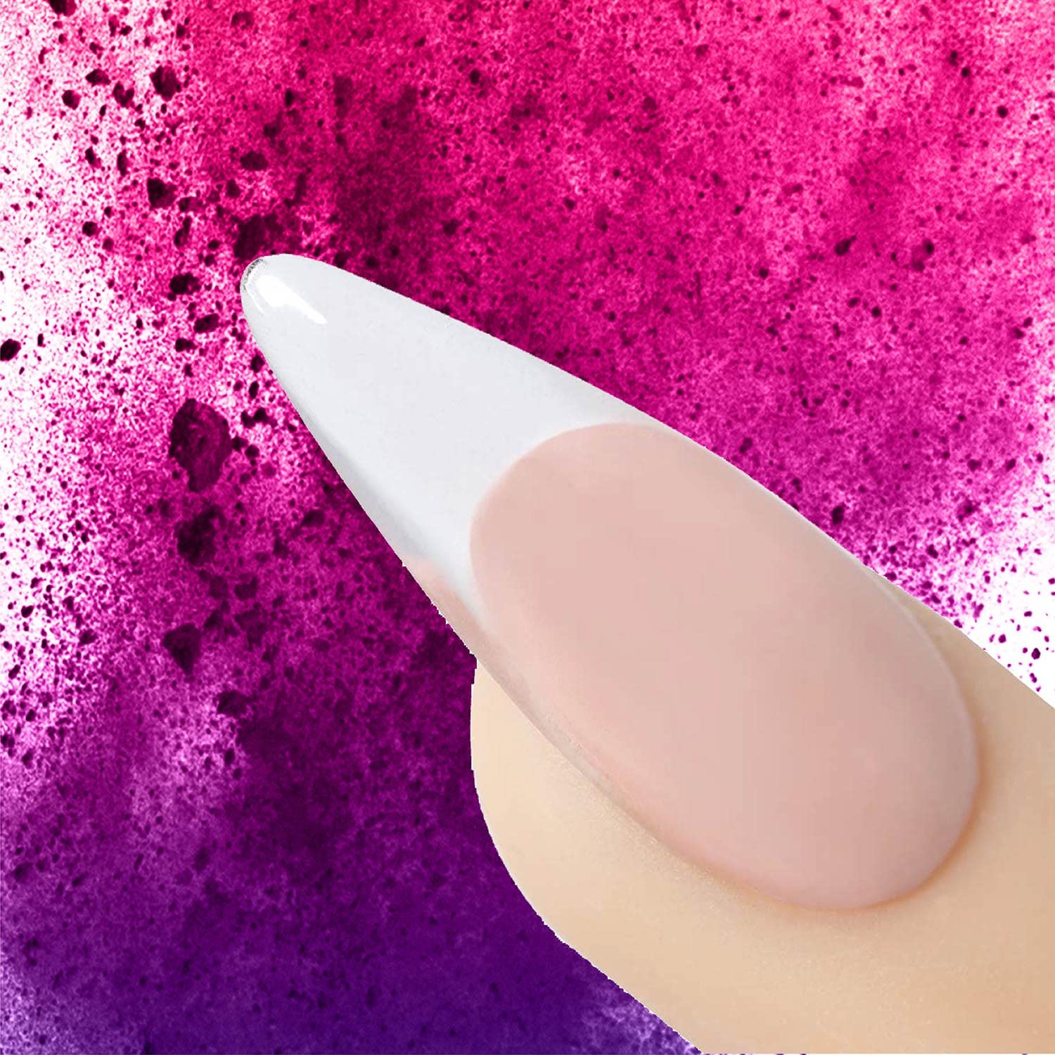 Young Nails Acrylic Core Powder clear bottle dispense highlighting quick 90-second setting for efficient application