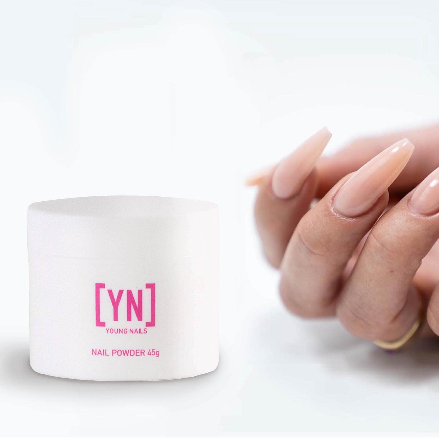 Young Nails Acrylic Core Powder 90-second set closeup for time-saving salon-quality results