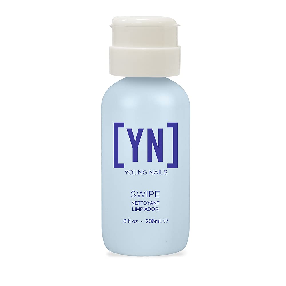 Young Nails Nail Swipe dehydrator bottle promotes better adhesion for gel and acrylic enhancements.