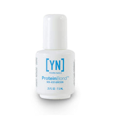 Young Nails Protein Bond bottle close-up highlighting non-acidic adhesion for strong prep.