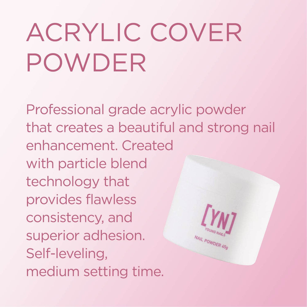 Young Nails Rosebud acrylic powder swirl highlights smooth consistency for quick set and even coverage