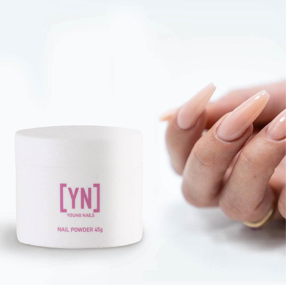 Young Nails professional-grade powder communicates salon-quality results from home practice with consistent adhesion