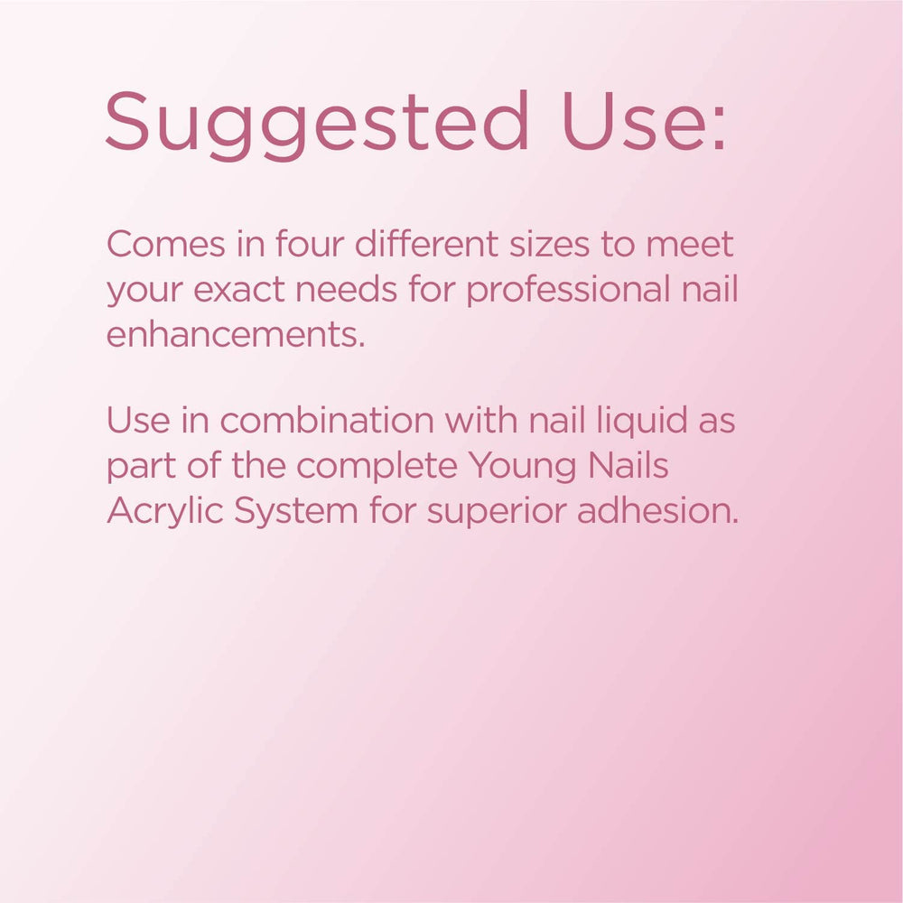 Young Nails Speed Powder showing powder dispense with fast-setting behavior.