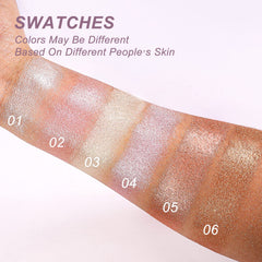 Young Vision shimmer highlighting makeup on face enhances dimension for photogenic glow.