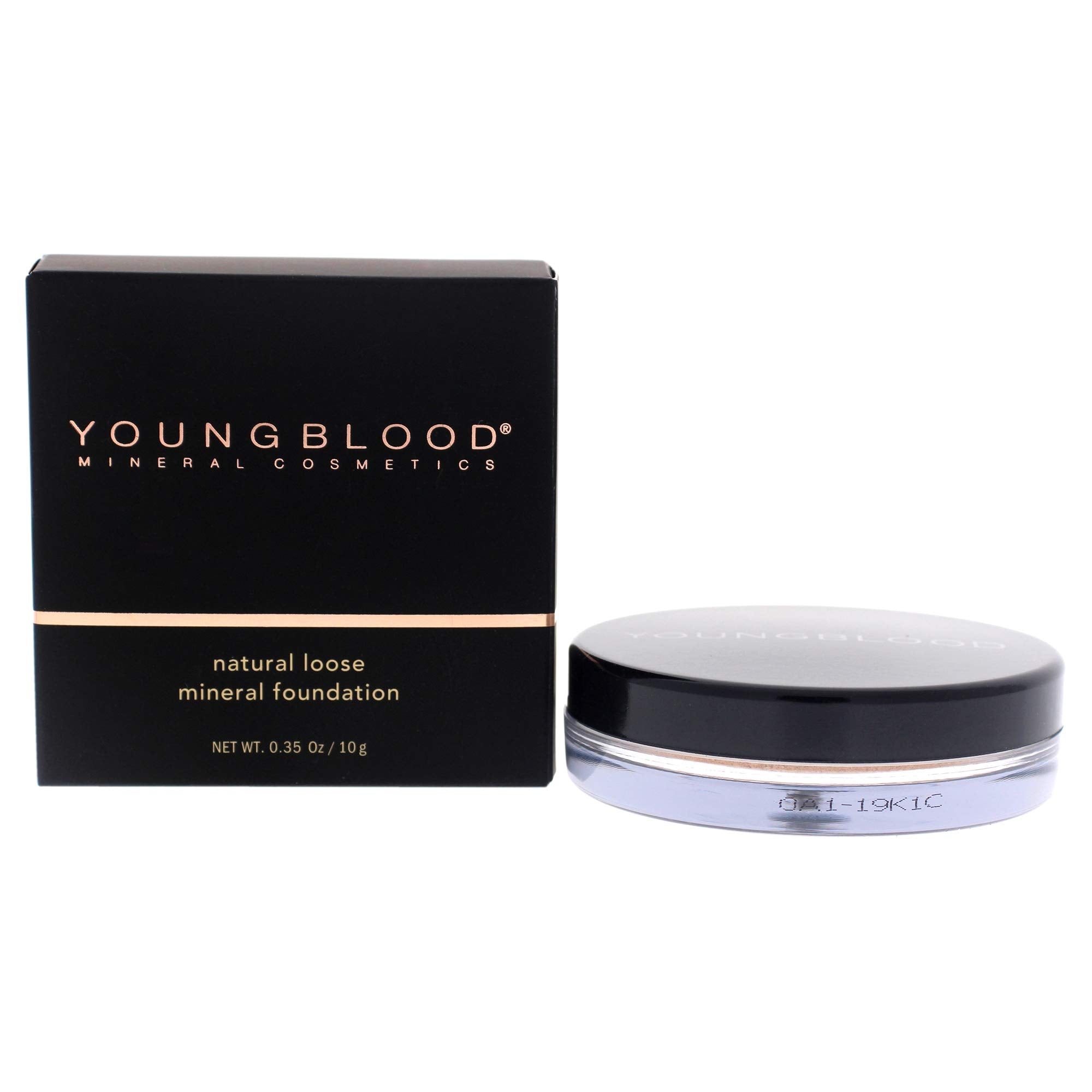 Youngblood foundation jar with natural loose mineral formula delivering breathable, buildable coverage