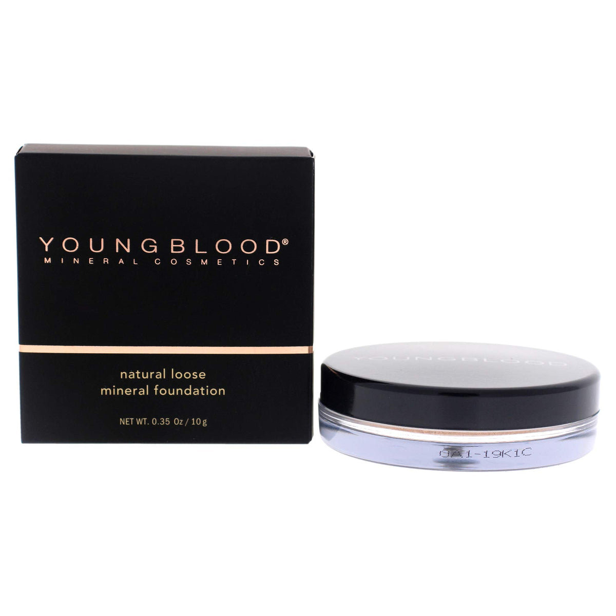 Youngblood foundation jar with natural loose mineral formula delivering breathable, buildable coverage