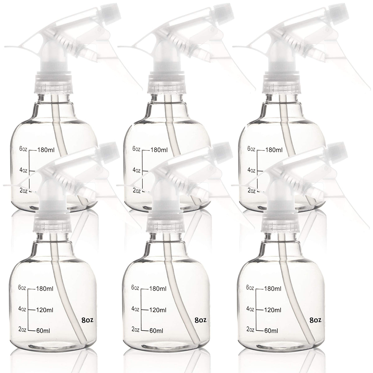 Youngever 6-pack empty spray bottles for organized home cleaning tasks.