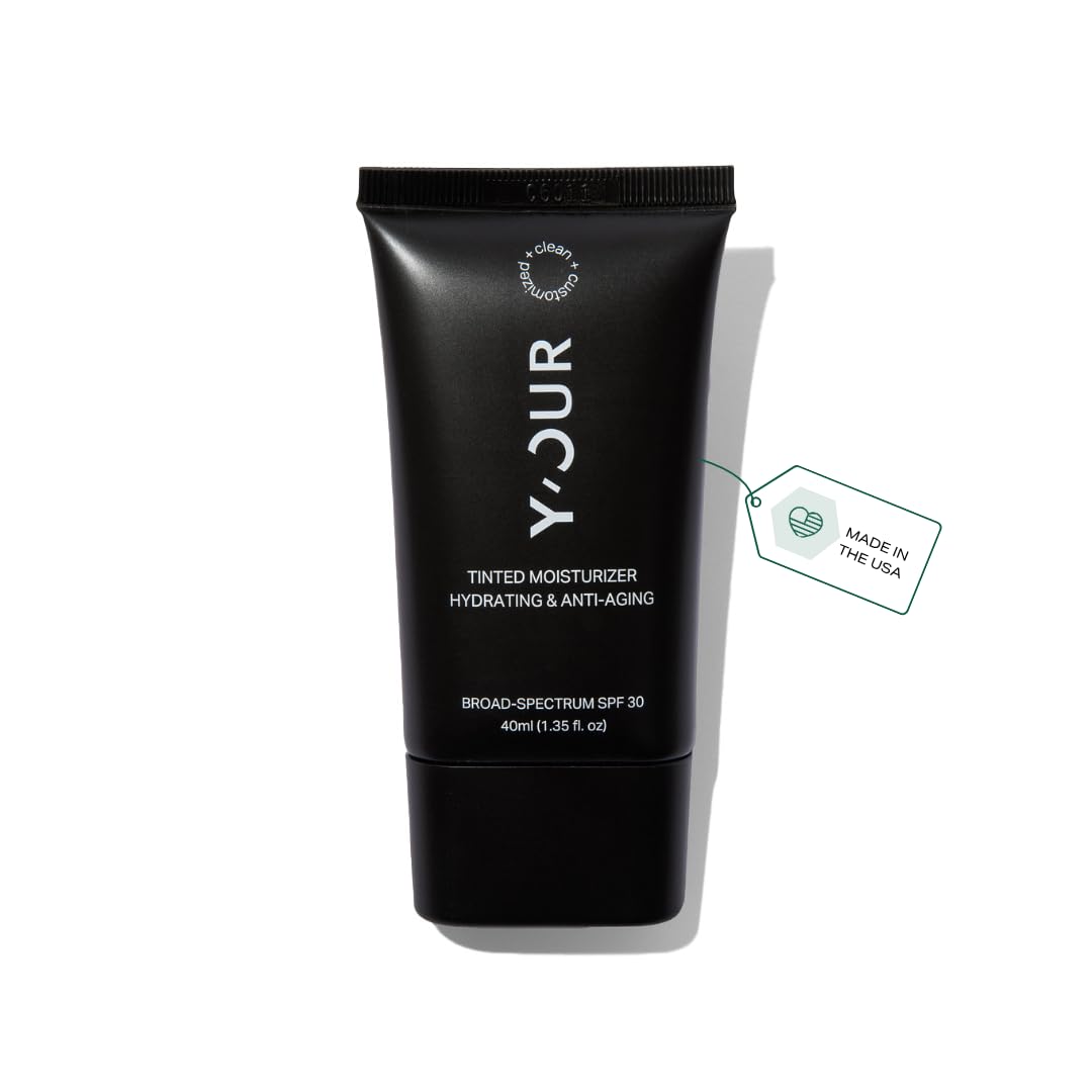 Y’OUR tinted moisturizer bottle with SPF 30 provides daily sun protection.
