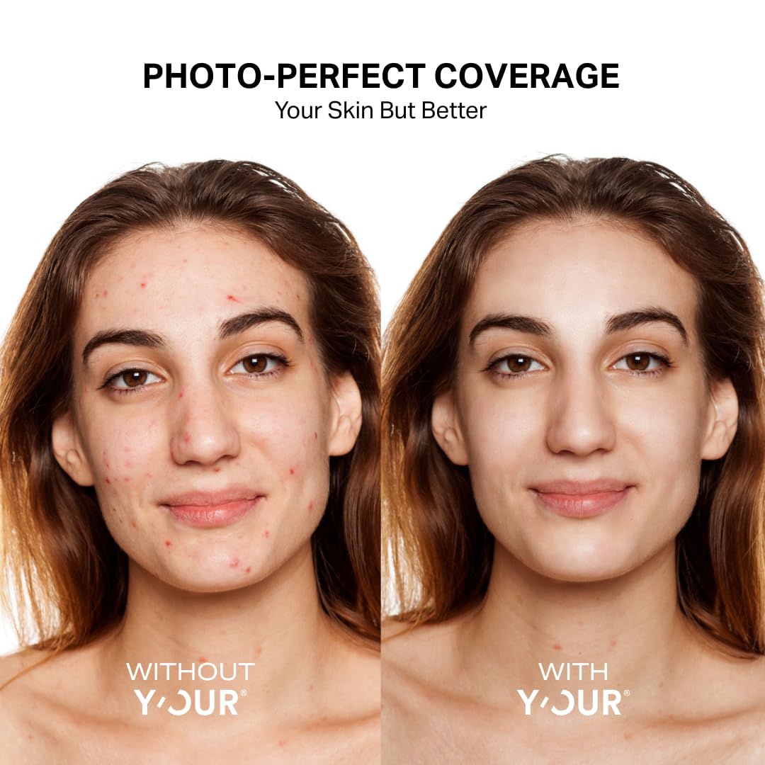 Y’OUR tinted moisturizer swirl on skin showing light, blendable coverage.