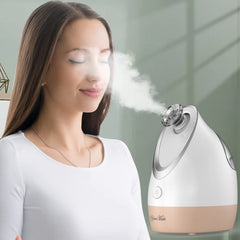 YourMate Facial Steamer aromatherapy diffuser shows soothing scent during a steam routine