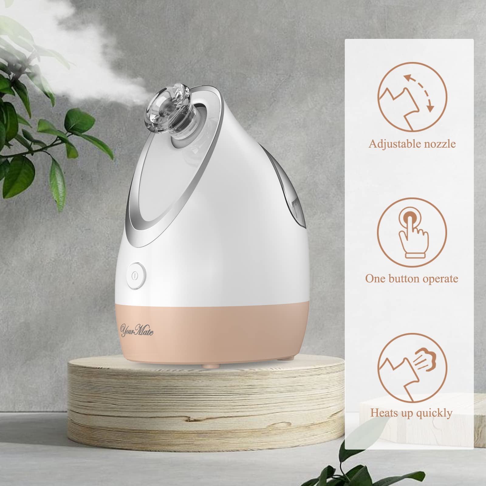 YourMate Facial Steamer designed for convenient home use and spa quality routines