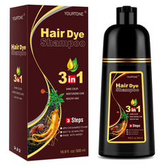 YOURTONE dark brown hair dye shampoo bottle pour highlights quick color pickup for gray roots