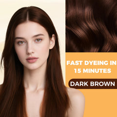 YOURTONE dark brown hair dye shampoo gloves application shows mess-free usage and easy handling