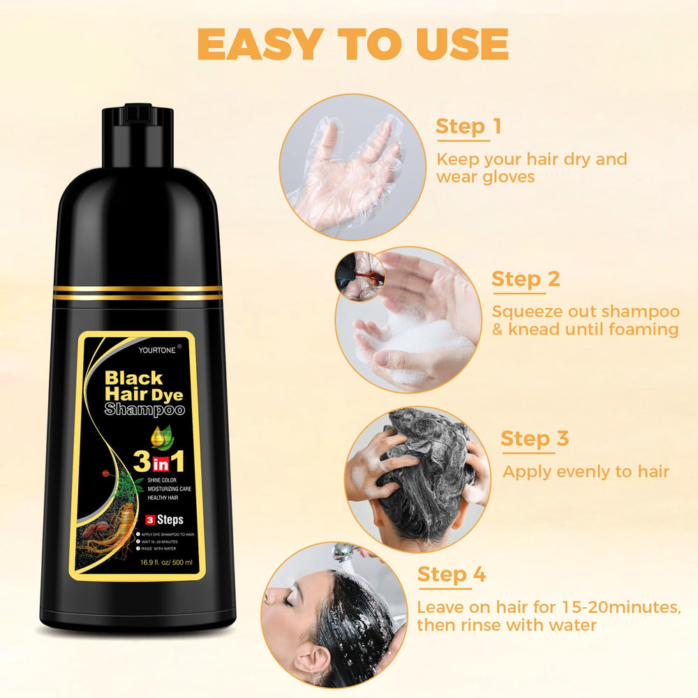 YOURTONE gloves and step-by-step application for safe, mess-free color.