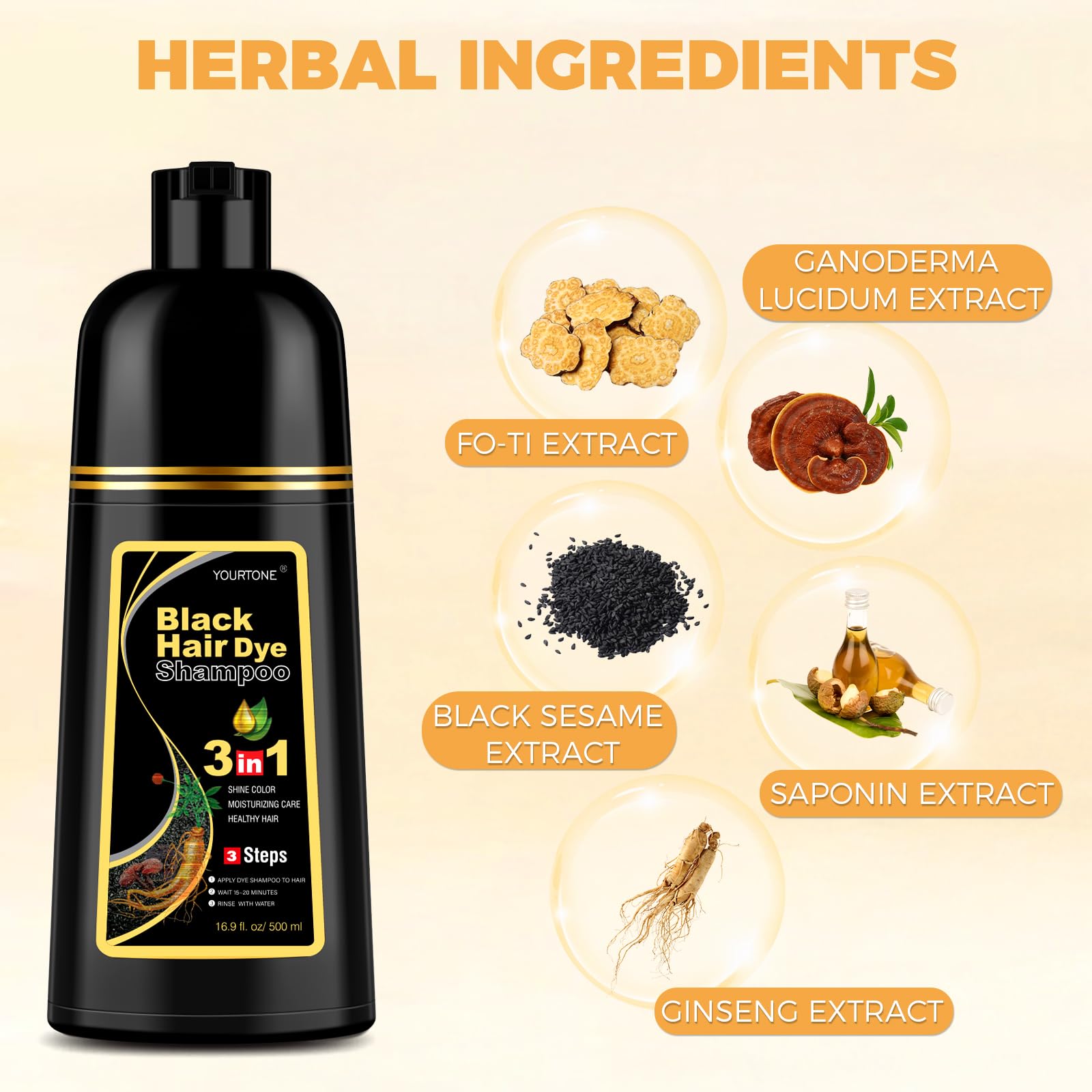 YOURTONE hair-color-shampoo foam lather spreads evenly with added shine.