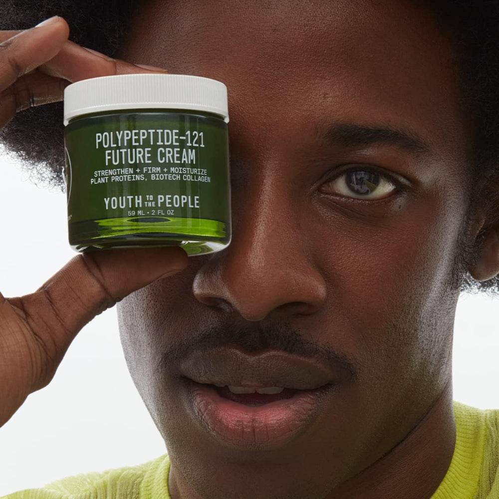 Youth To The People 121-Polypeptide Future Cream morning routine for a fresh glow.