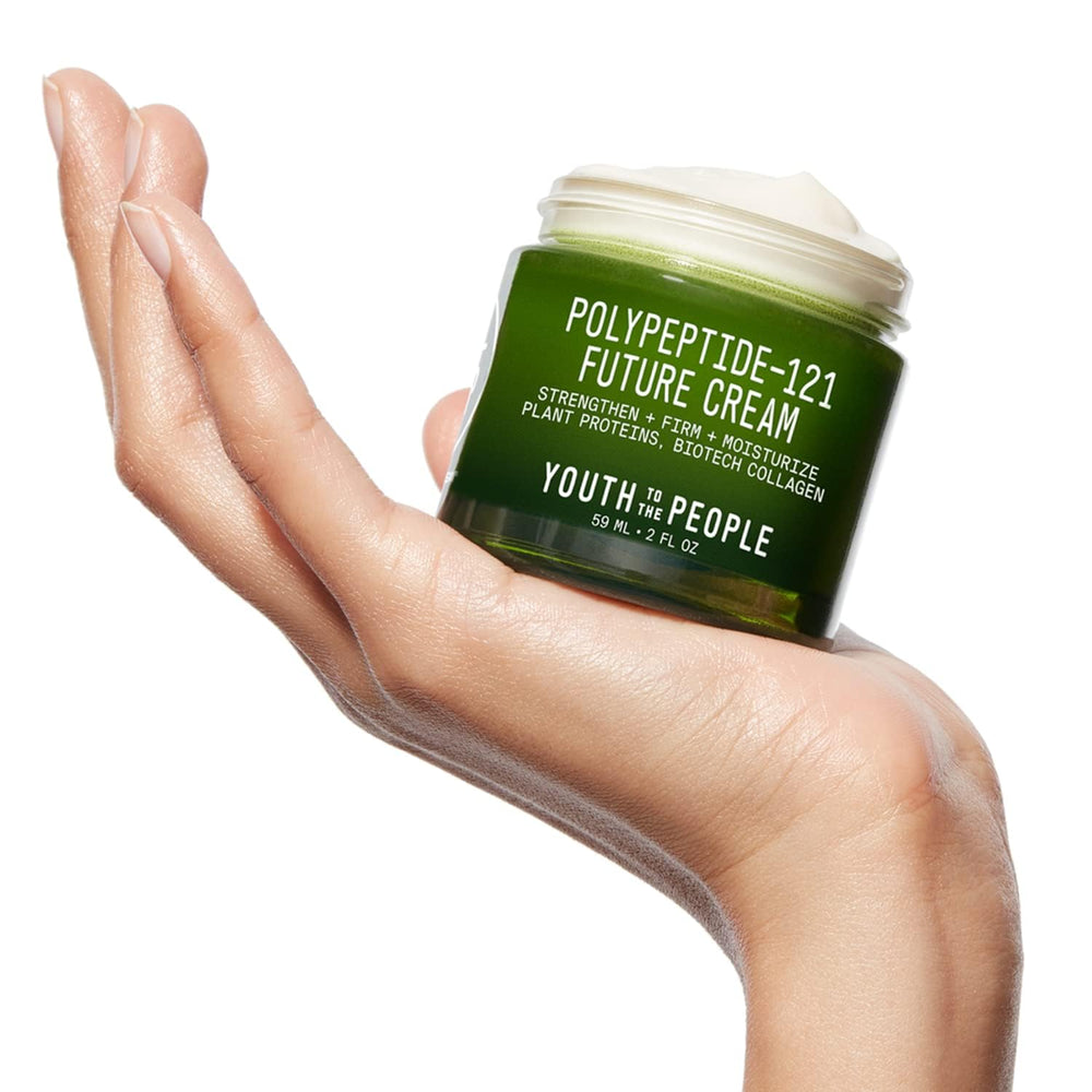 Youth To The People 121-Polypeptide Future Cream fragrance-free label on packaging.