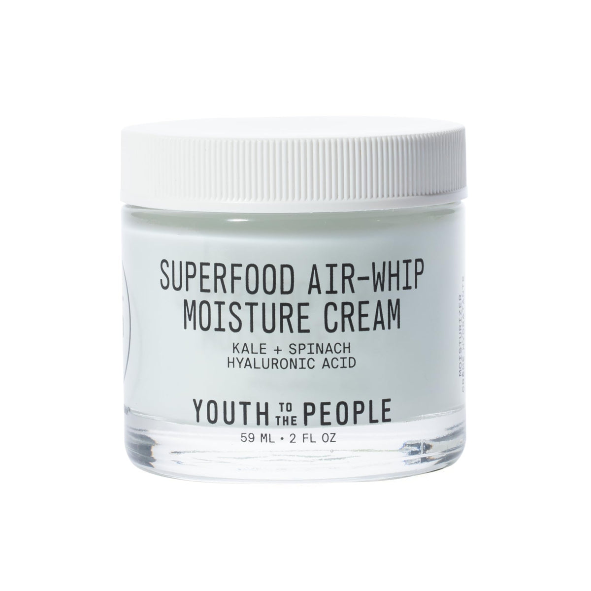 Youth To The People air-whip moisture cream jar close-up shows dewy hydration potential.