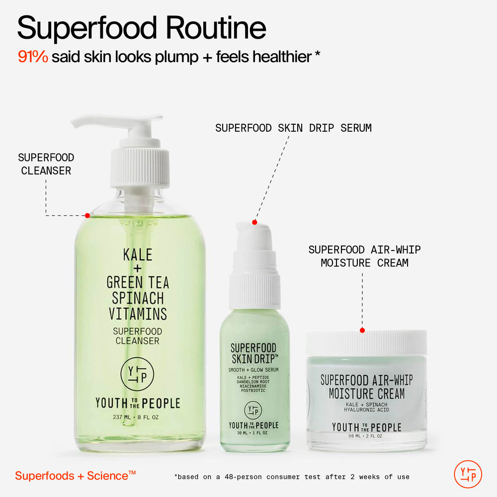 Youth To The People Skin Drip postbiotic ferment signals soothing resilience.