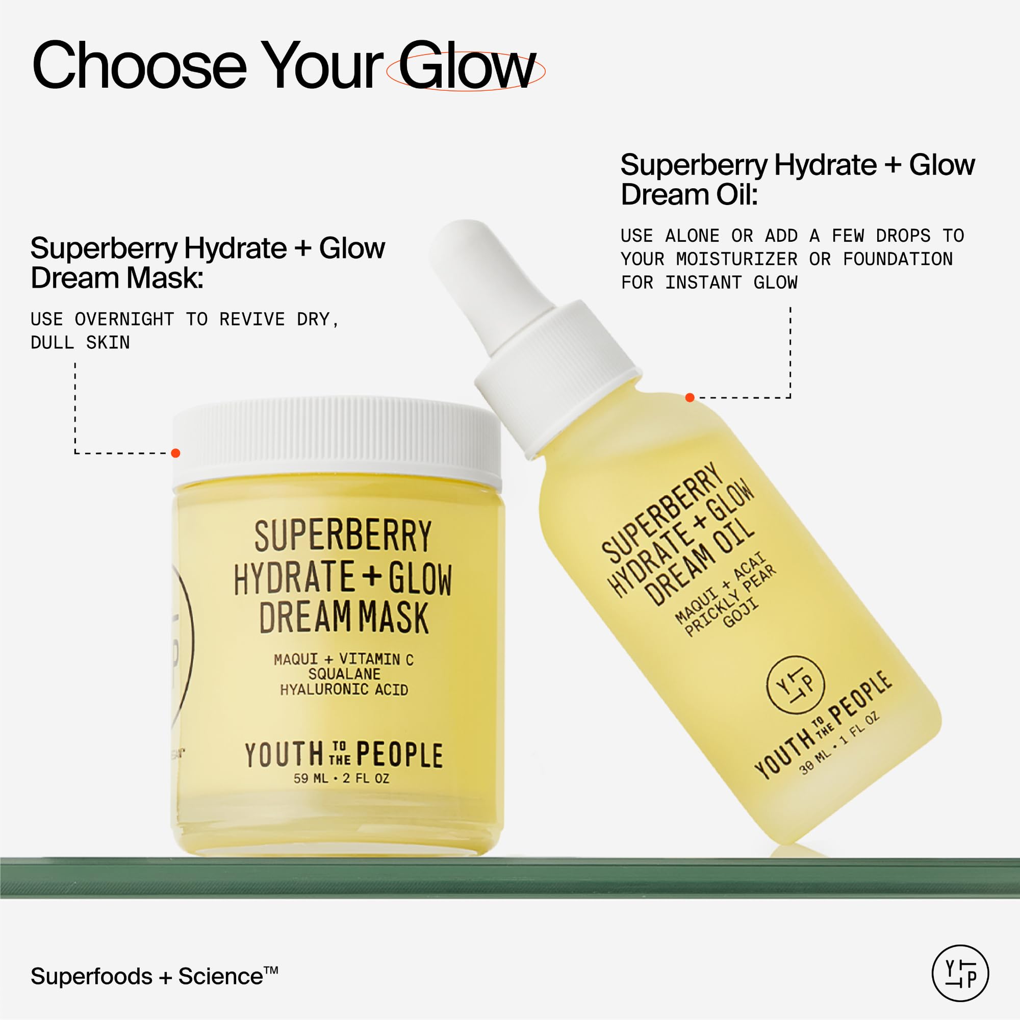 Youth To The People Superberry Dream Mask vitamin C and hyaluronic acid on skin.