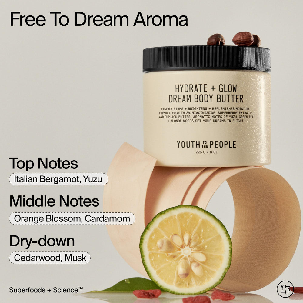 Creamy cupuaçu and jojoba butters in the Superberry formula for nourishment