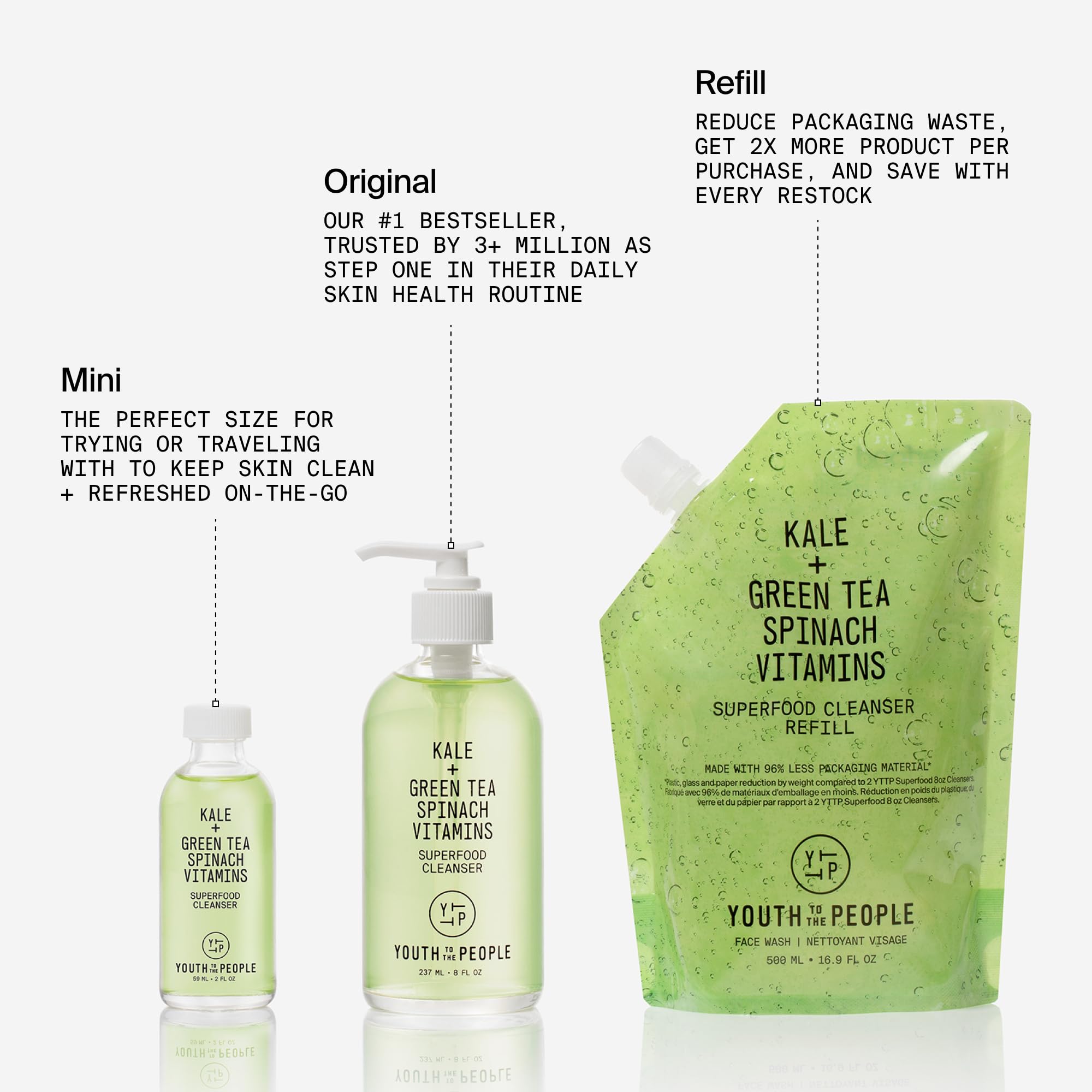 Youth To The People pH-balanced formula featuring balanced skin compatibility.