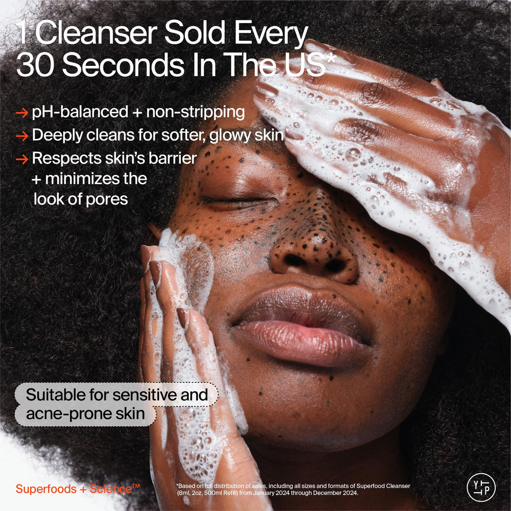 Youth To The People cleanser highlighting kale and green tea ingredients for antioxidant support.