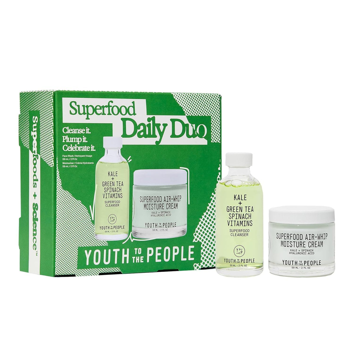 Youth To The People Superfood Cleanser travel-size bottle for gentle daily cleanse and makeup removal.