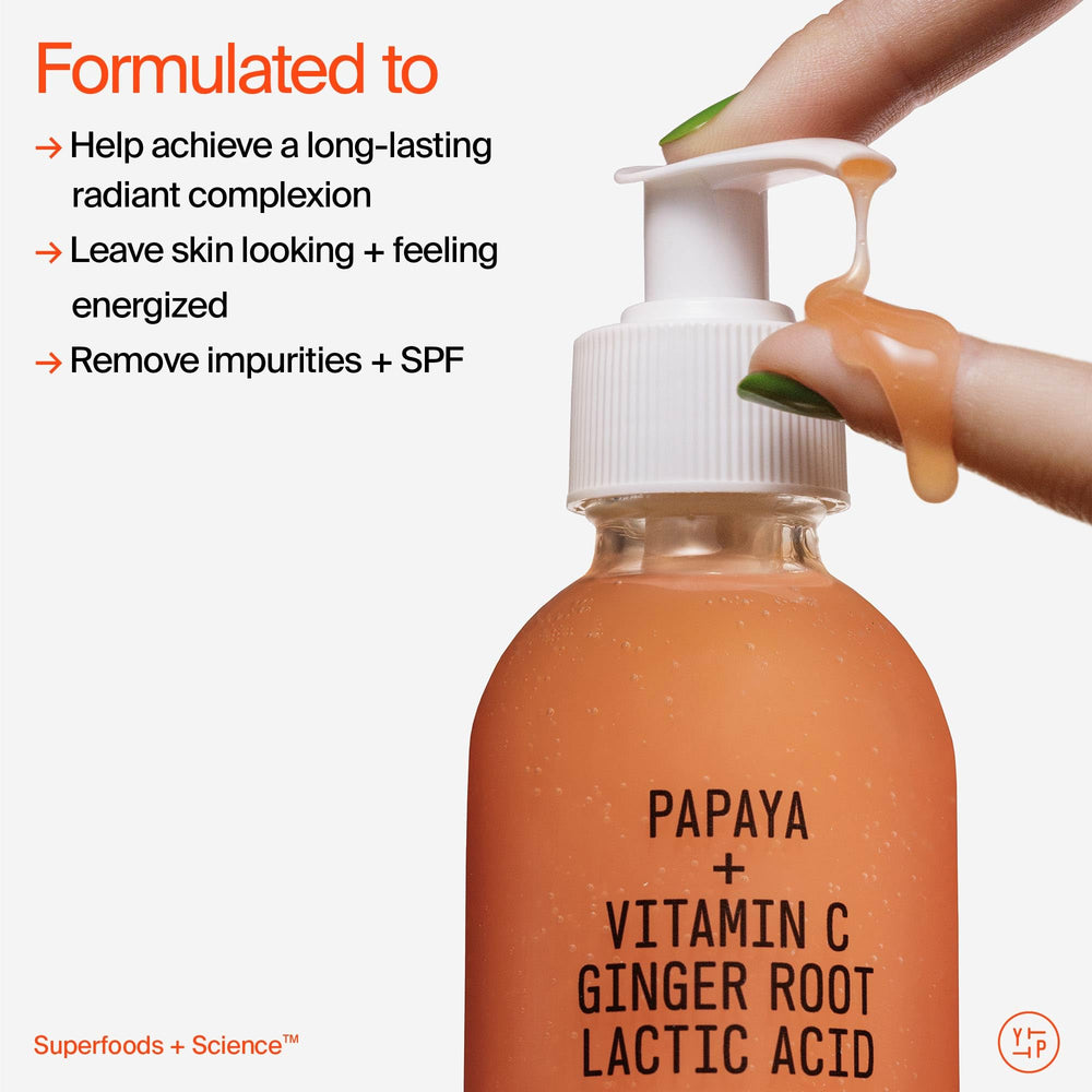 Youth To The People Superfruit Cleanser gel texture close-up suggests gentle cleanse.