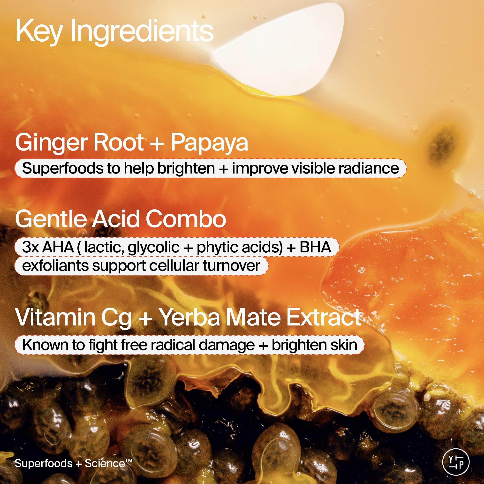 Youth To The People Superfruit Cleanser vitamin C yerba mate brightening action.