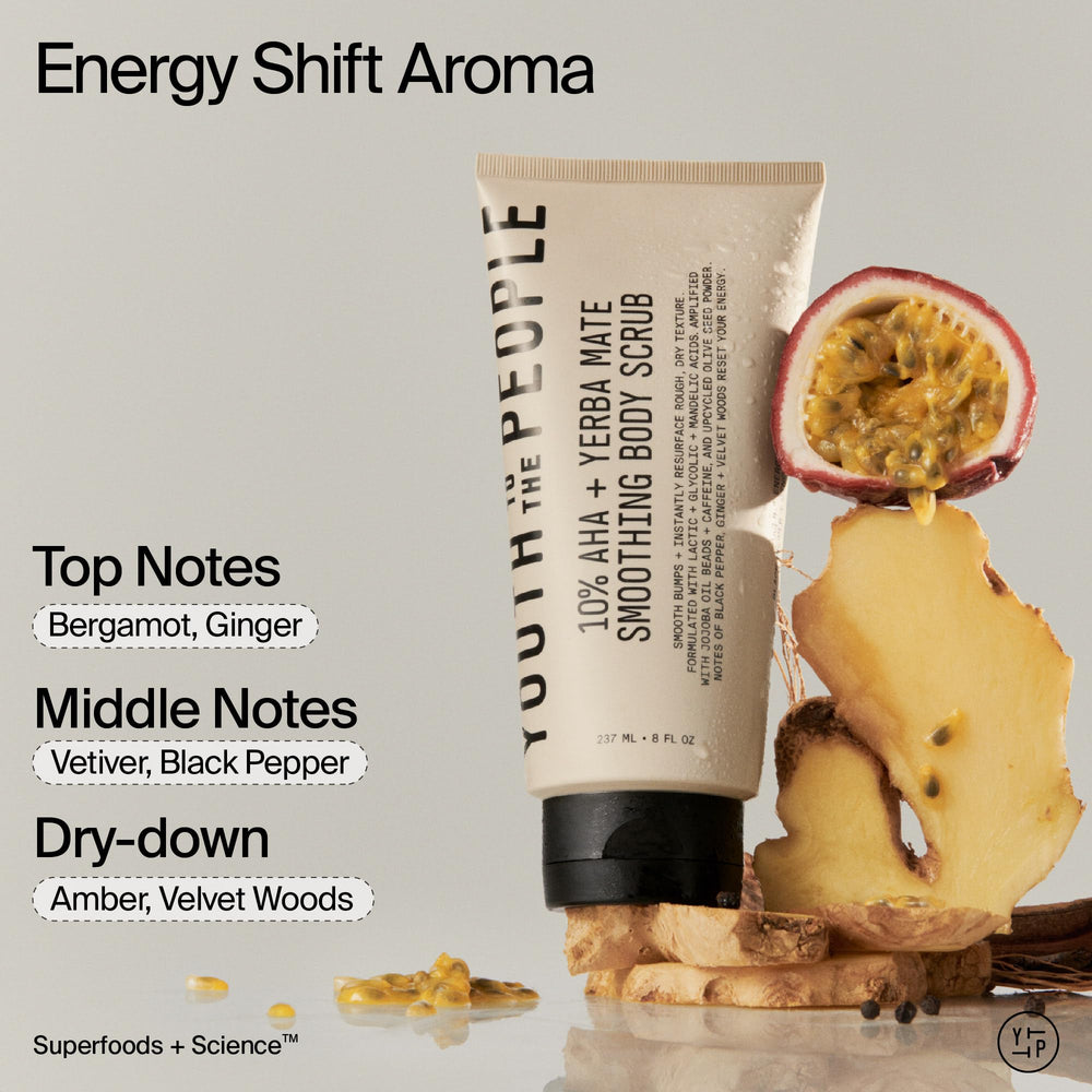 Youth To The People yerba mate caffeine ingredient visual — antioxidant-rich energizing care.