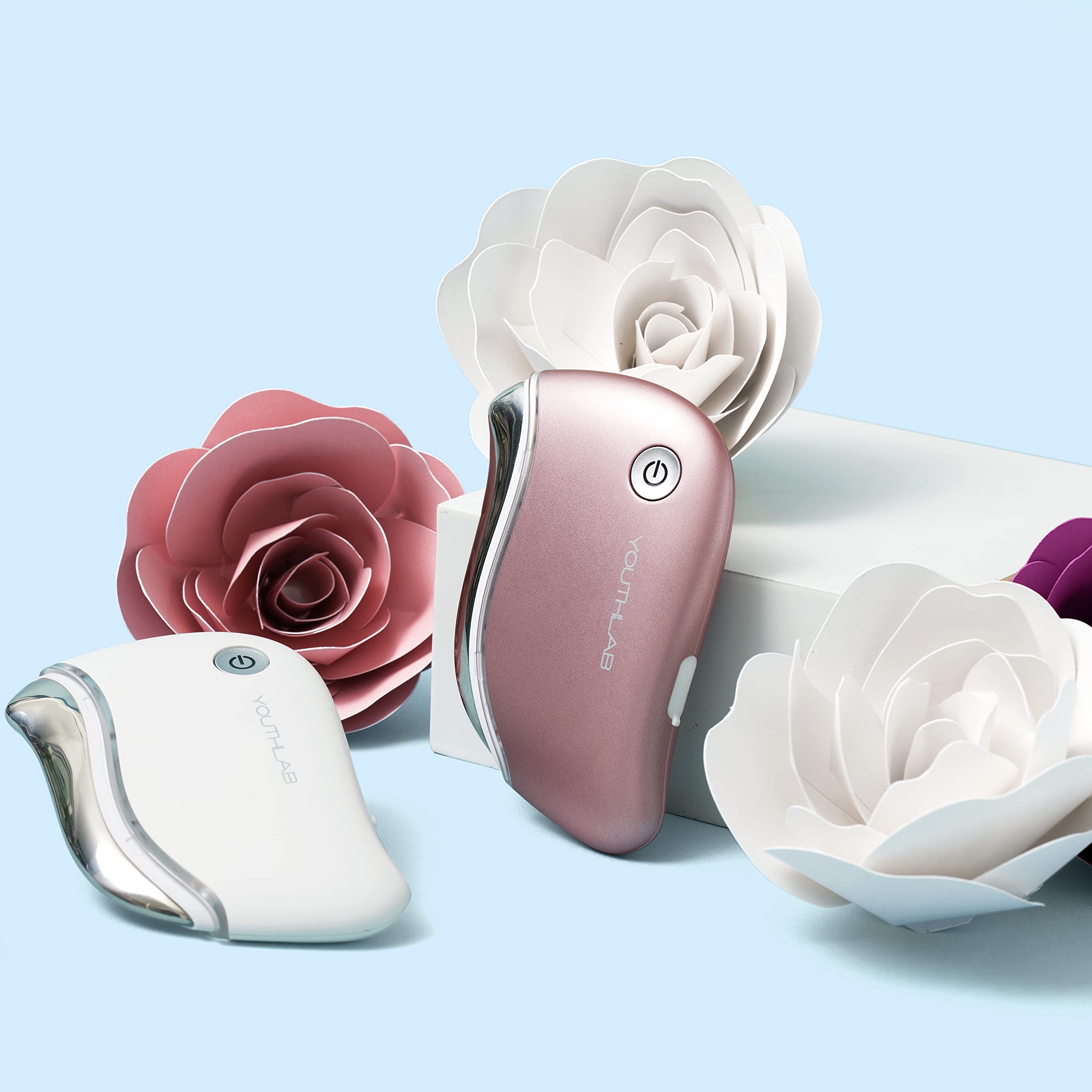 YOUTHLUX ProSculpt compact massager in white for travel skincare