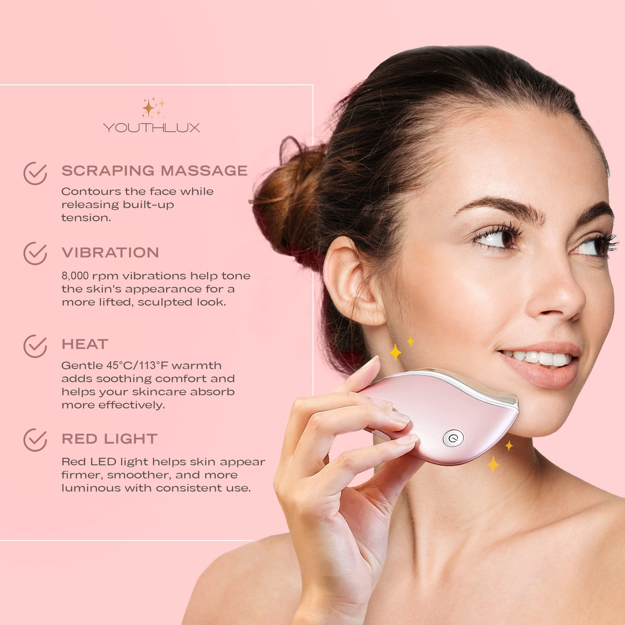 YOUTHLUX ProSculpt device with multiple vibration modes for customized skincare