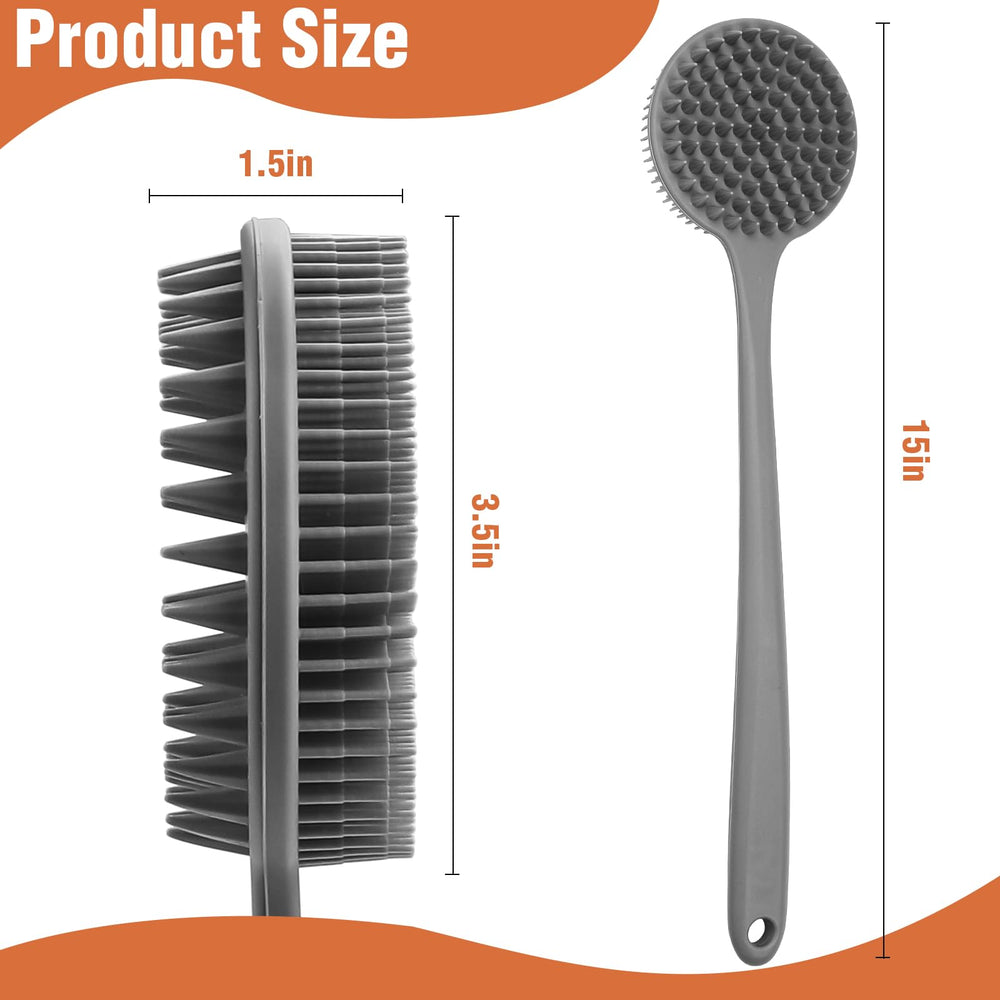 YouthRun silicone body scrubber extended-handle enables back access and reach