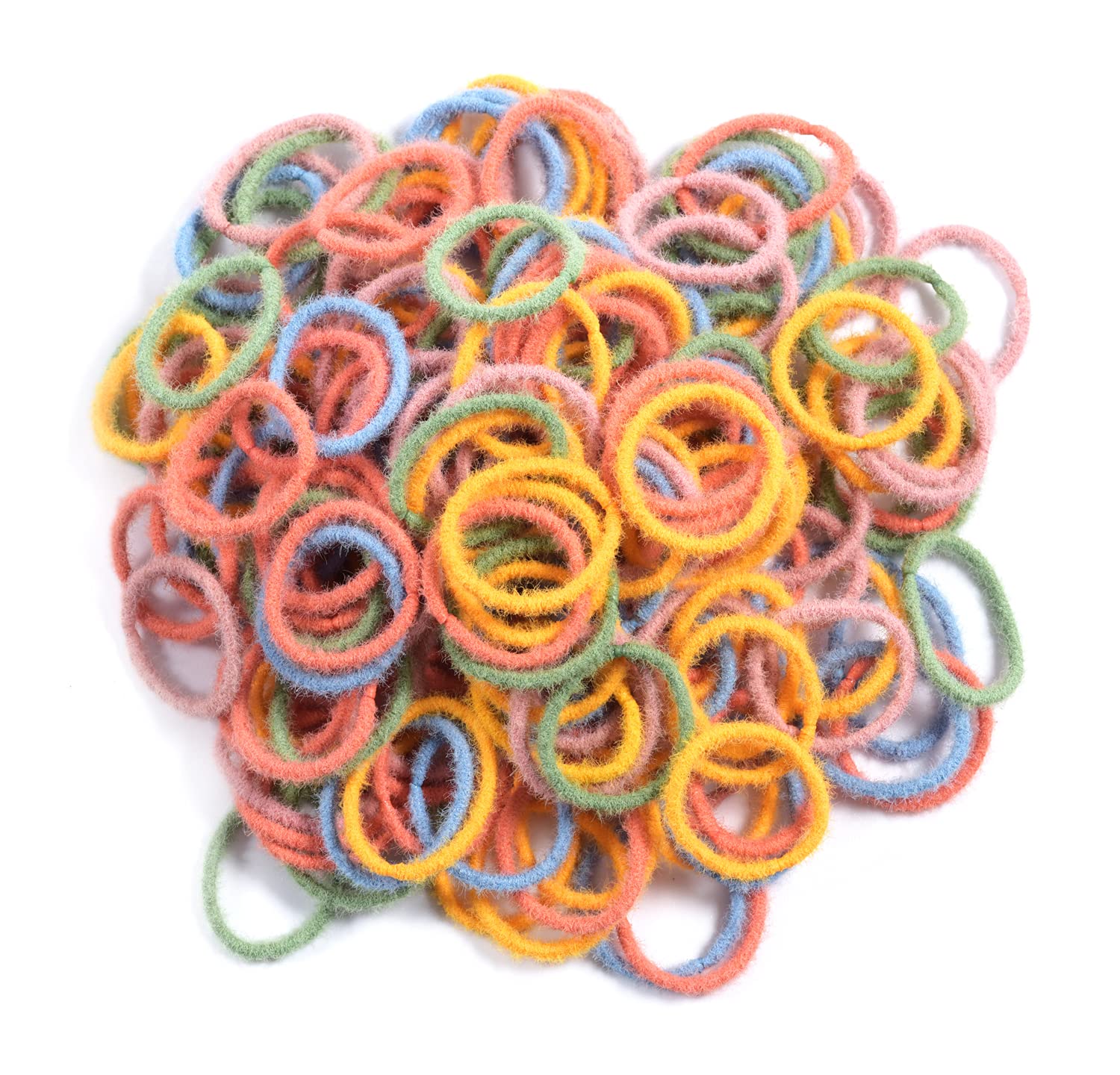 YOUXUAN small hair elastics color palette shows five vibrant colors