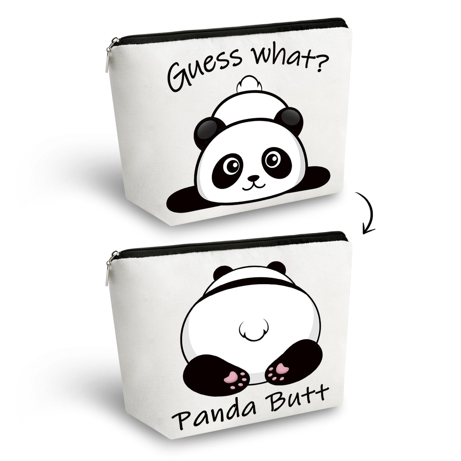 Yoxiumi Panda Gifts makeup bag with front panda head design for daily organization