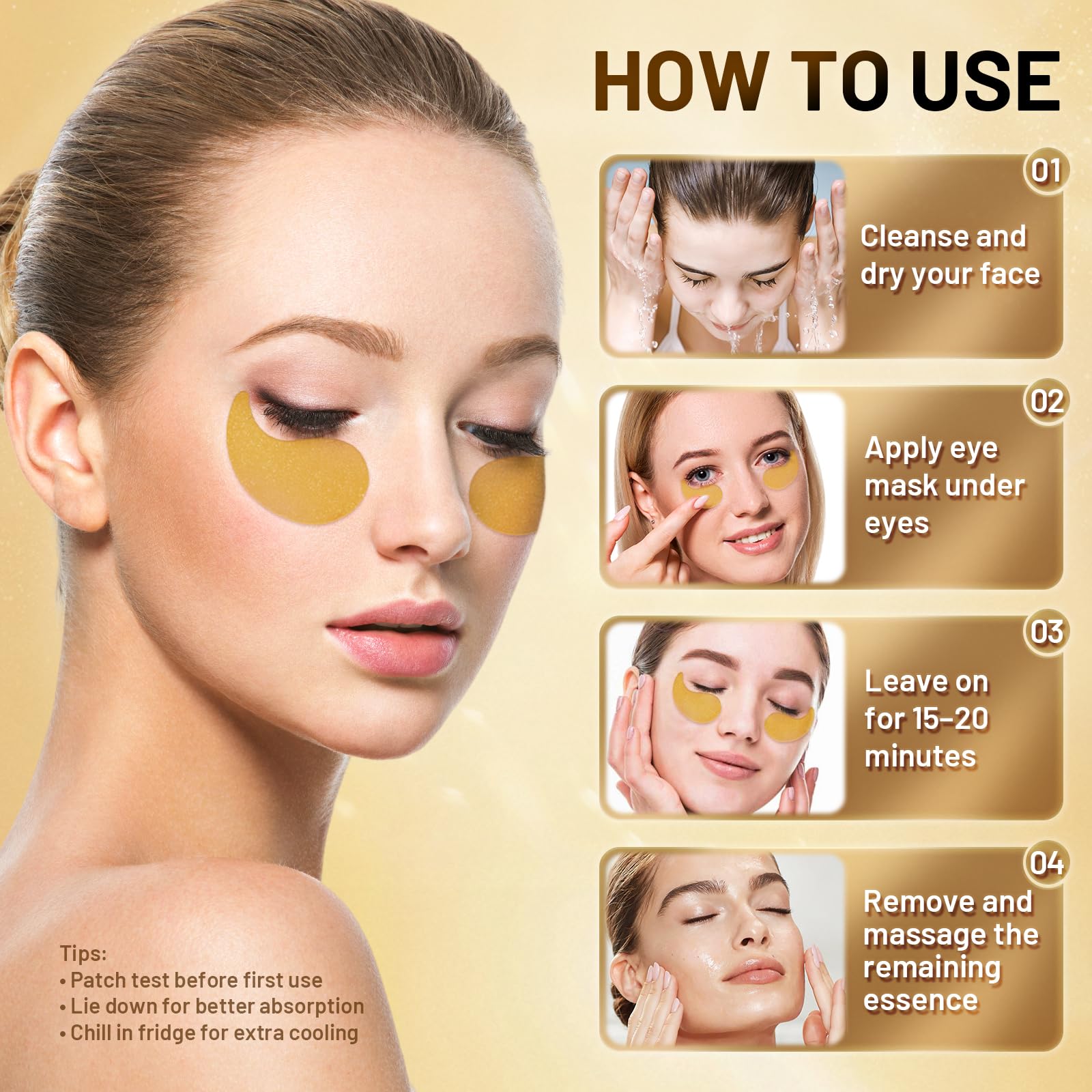 YOYORY eye patches brightening under-eye area product shot for a luminous look