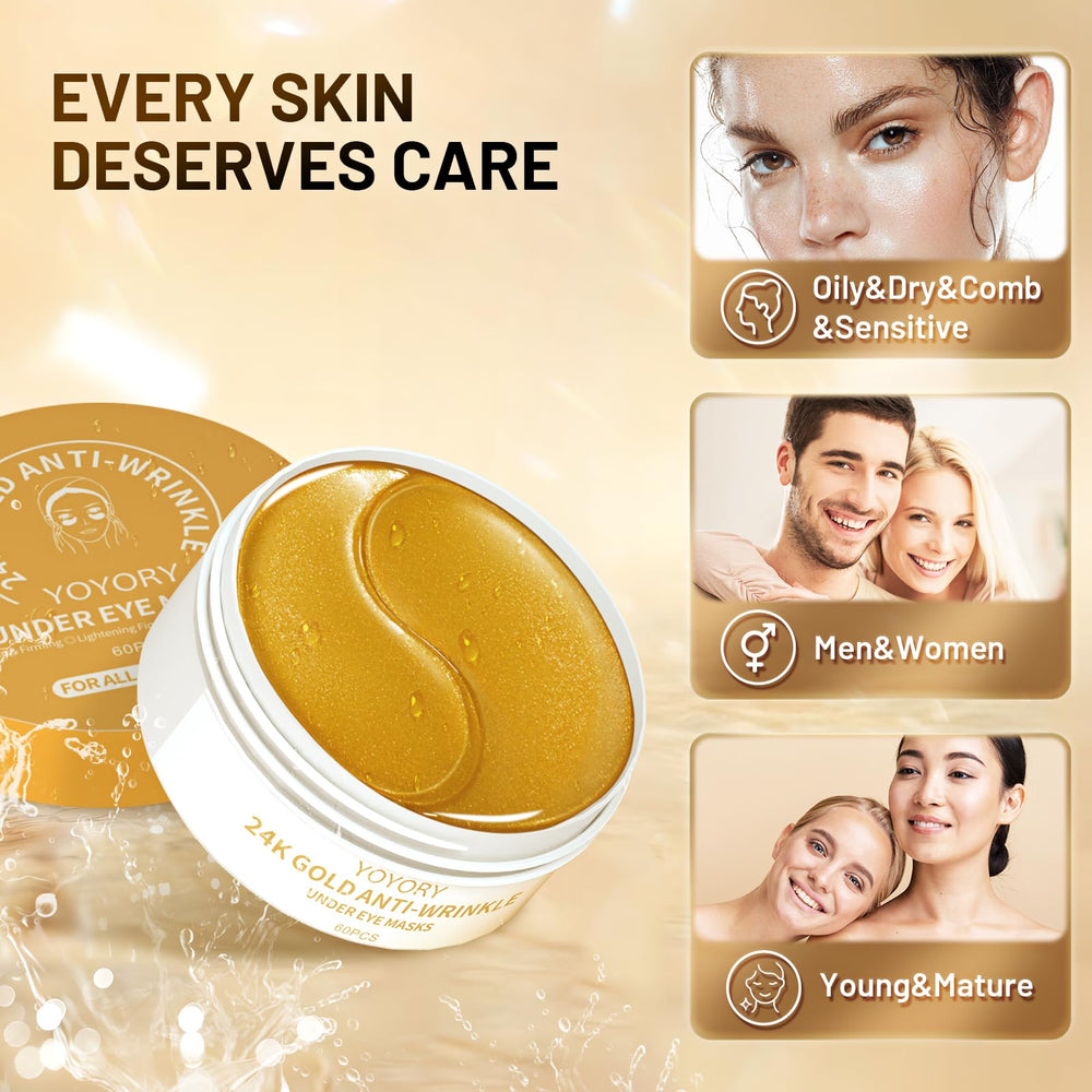 YOYORY retinol-collagen eye patches closeup suggesting targeted anti-aging benefits