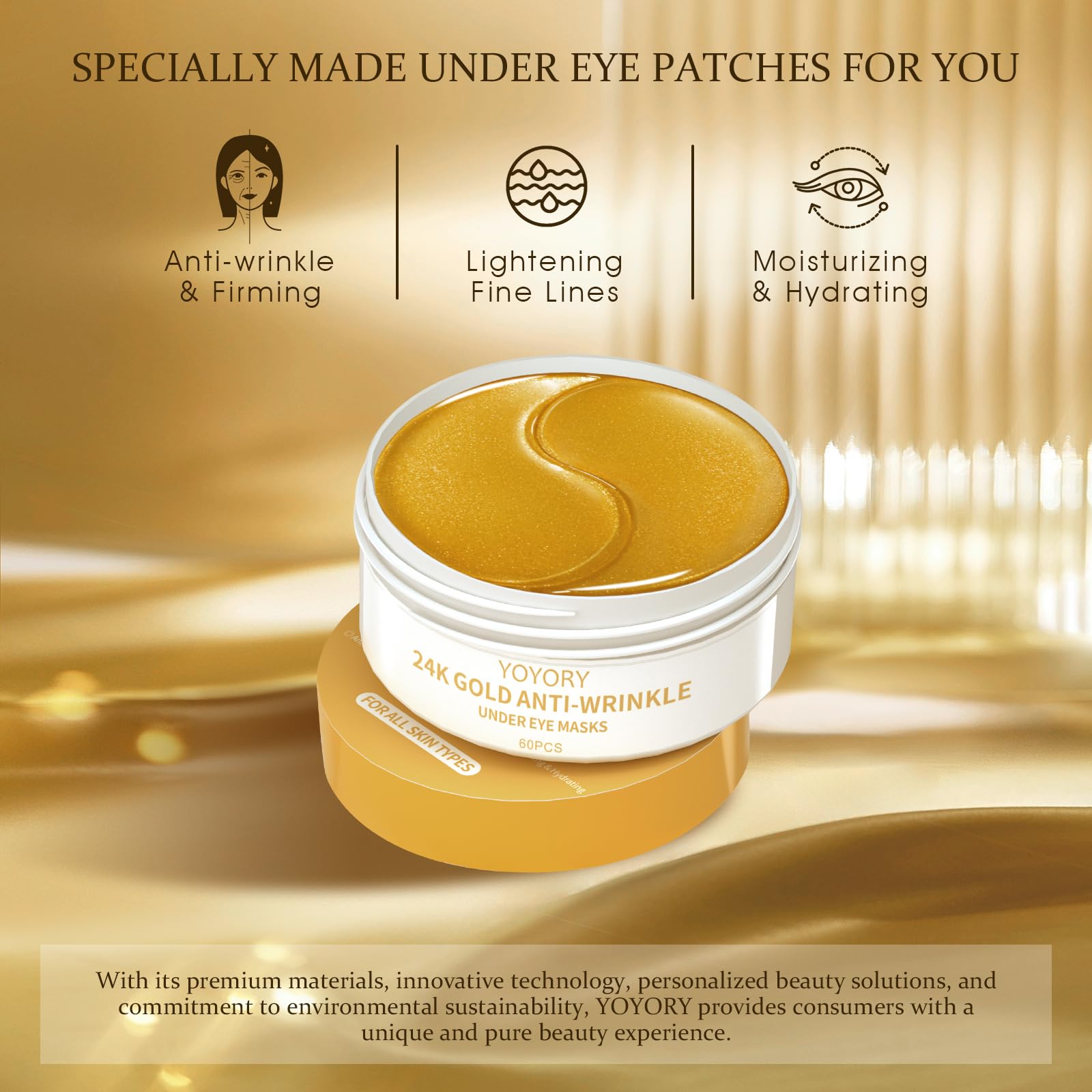 YOYORY travel-friendly eye patches ideal for on-the-go refreshment and routine care.