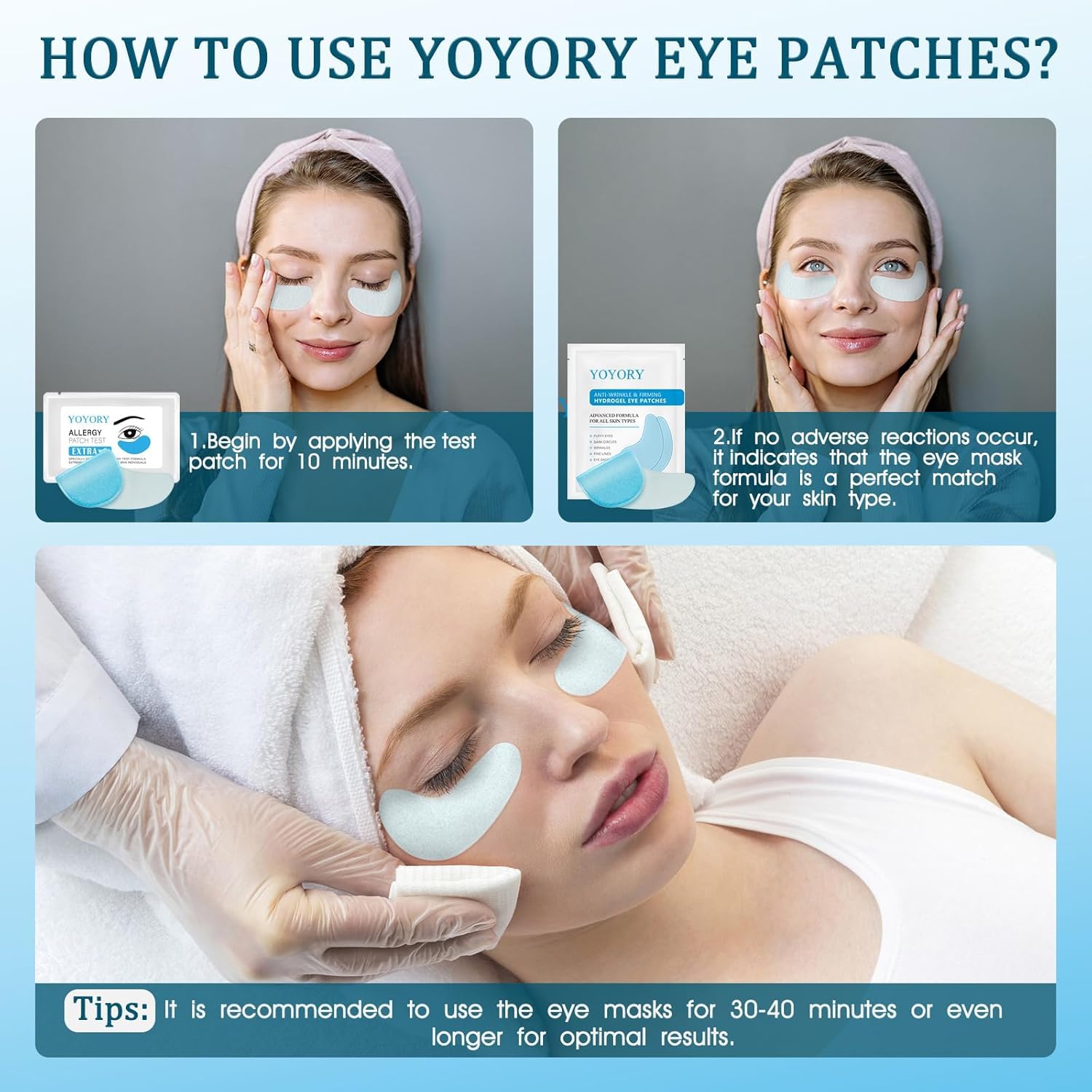 YOYORY travel-size eye patches pack for on-the-go refreshment