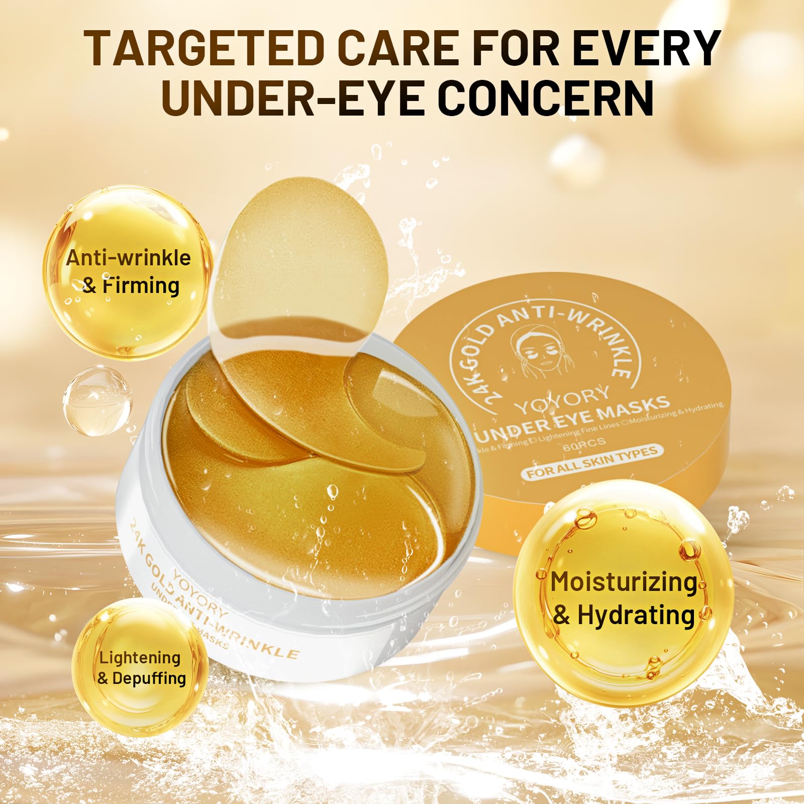 YOYORY travel-size eye patches sachets for quick on-the-go eye refreshment