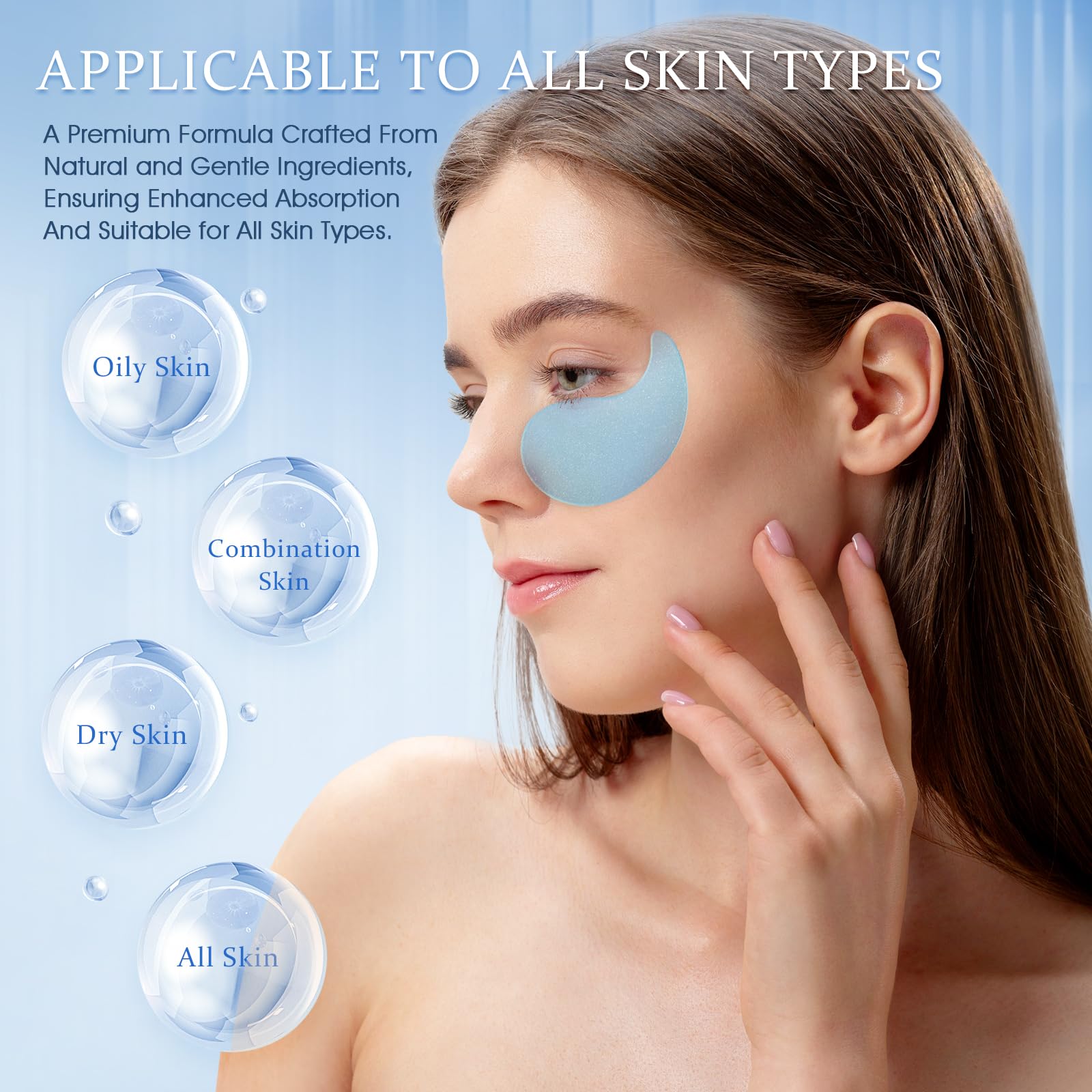 YOYORY under-eye patches after-use look, refreshed and hydrated appearance.
