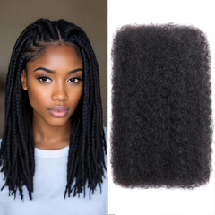 Ypxuda Afro Kinkys bulk hair 16 inch texture close-up for natural blend.