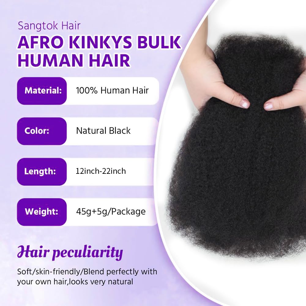 Ypxuda Afro Kinkys bulk hair locs repair close-up shows texture and rebuild potential.